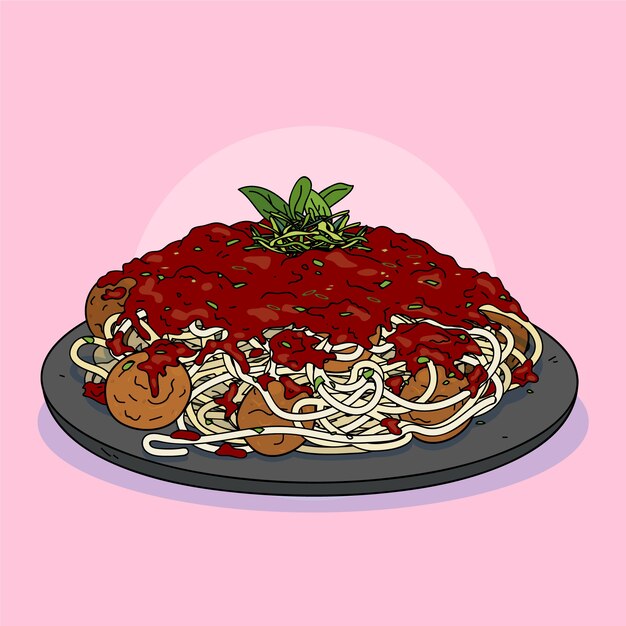 Ilustração de cozinha italiana desenhada à mão