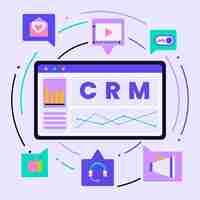 Vetor grátis ilustração de crm de design plano