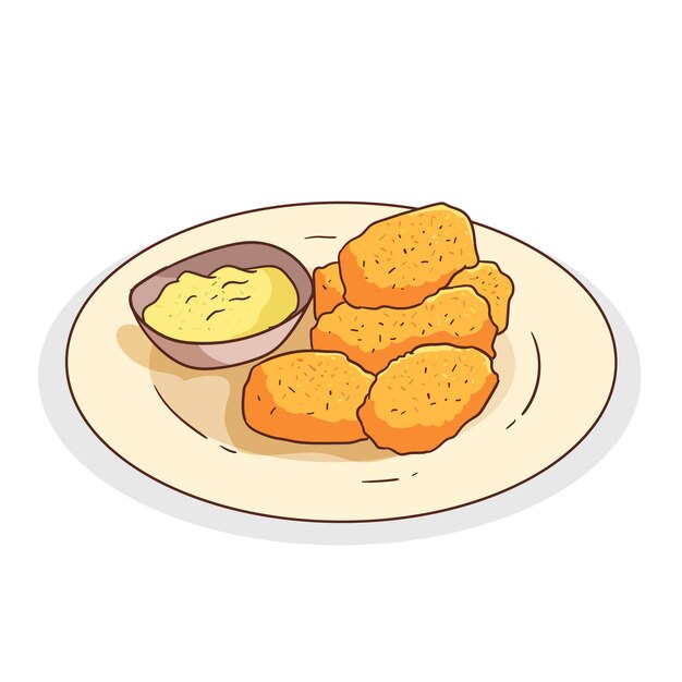 Ilustração de croquetas desenhadas à mão