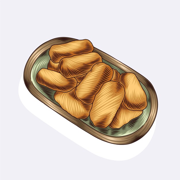 Ilustração de croquetas desenhadas à mão