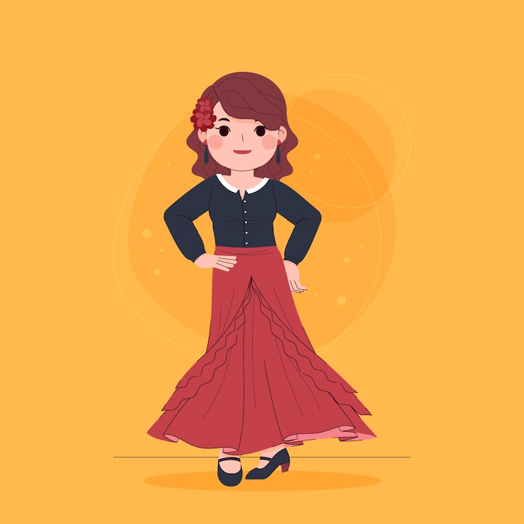 Vetor grátis ilustração de dança flamenca desenhada à mão