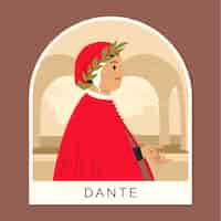 Vetor grátis ilustração de dante desenhada de mão