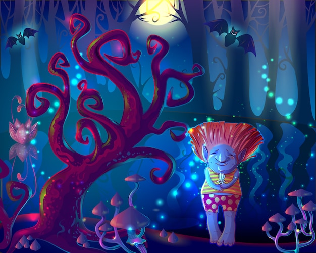 Ilustração de dark magic enchanted forest