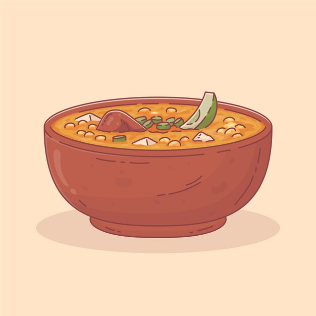 Ilustração de deliciosa locro desenhada à mão