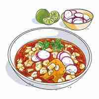 Vetor grátis ilustração de deliciosa pozole desenhada à mão