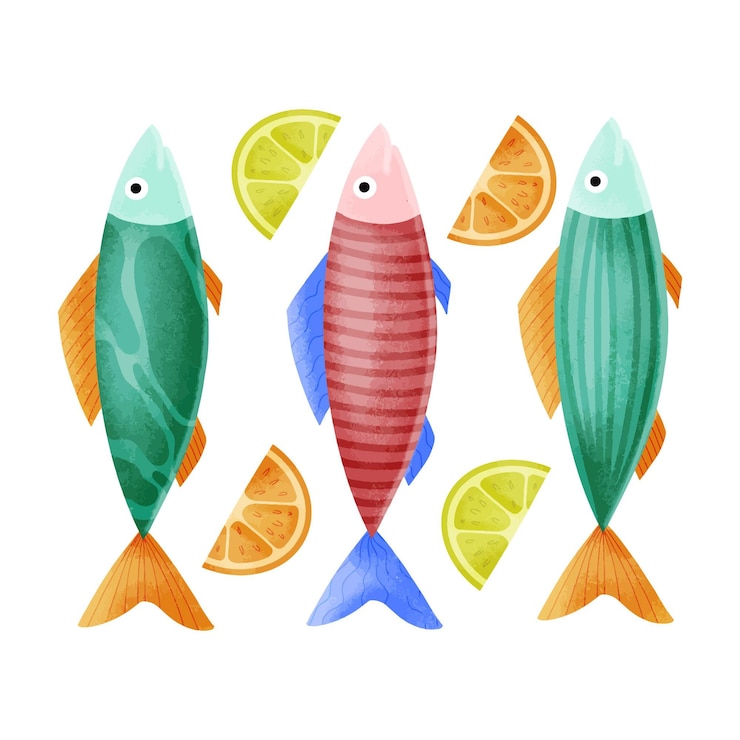Vetor grátis ilustração de deliciosa sardinha desenhada à mão