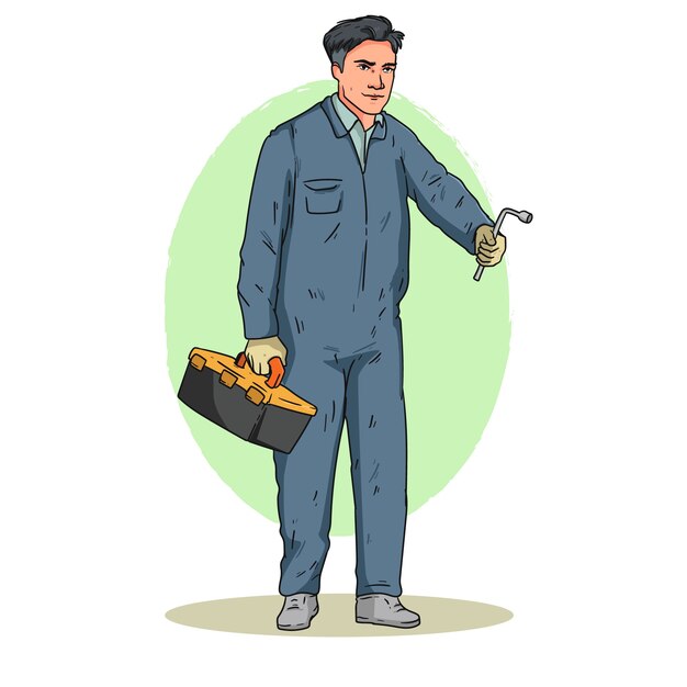 Ilustração de desenho animado de artesão desenhado à mão