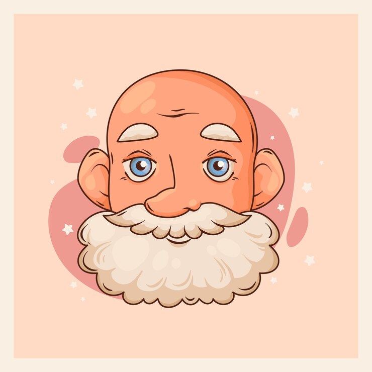 Vetor grátis ilustração de desenho animado de cabeça careca desenhada à mão
