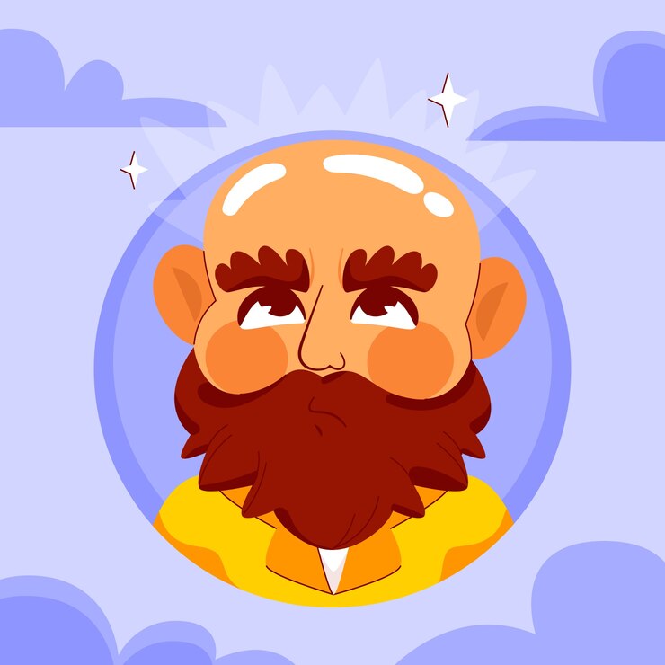 Vetor grátis ilustração de desenho animado de cabeça careca desenhada à mão