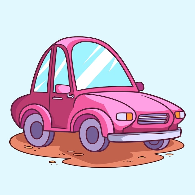 Vetor grátis ilustração de desenho animado de carro desenhada à mão