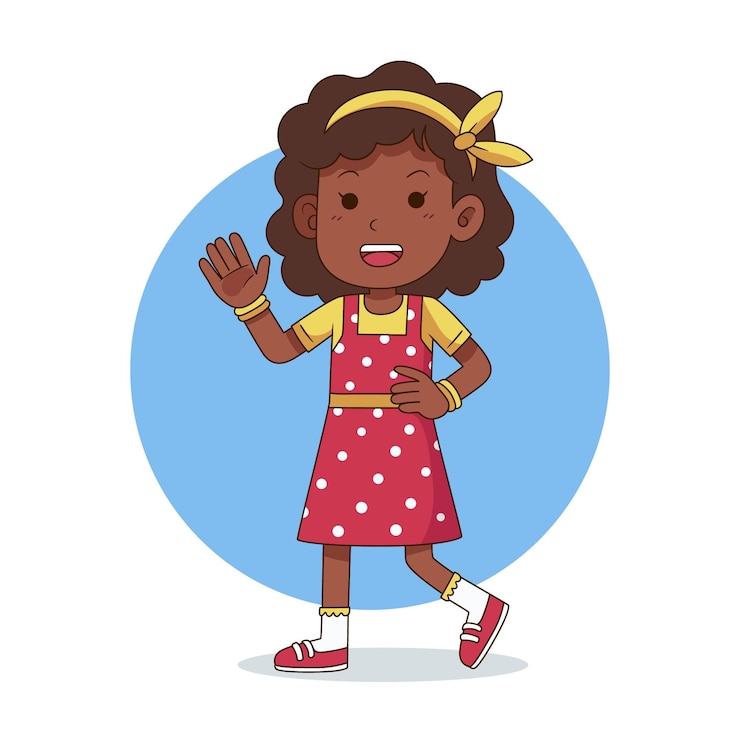 Vetor grátis ilustração de desenho animado de garota negra