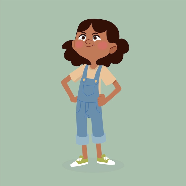 Vetor grátis ilustração de desenho animado de garota negra
