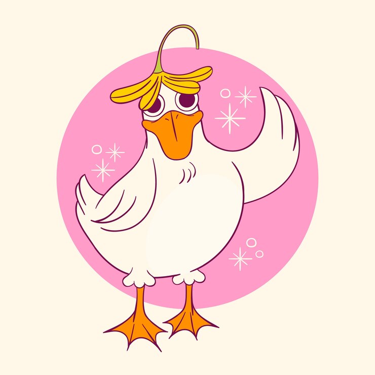 Vetor grátis ilustração de desenho animado de pato desenhada de mão
