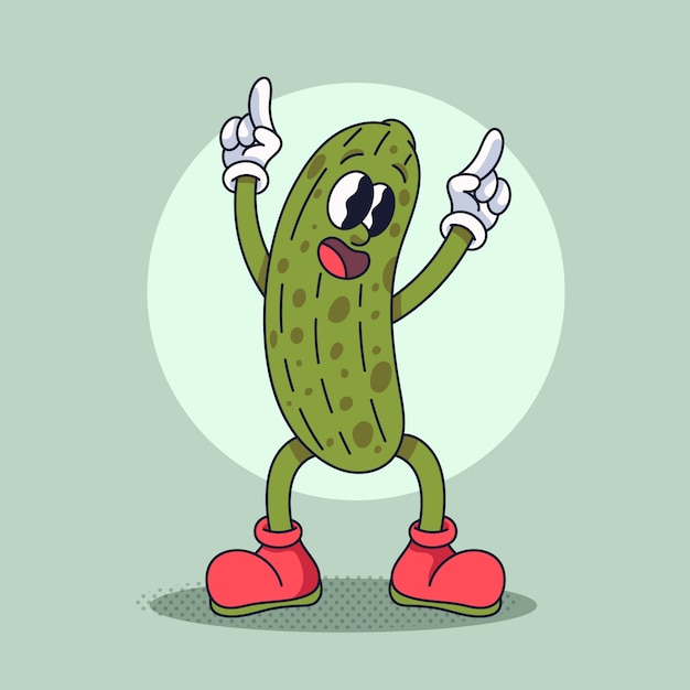 Ilustração de desenho animado de picles desenhada à mão