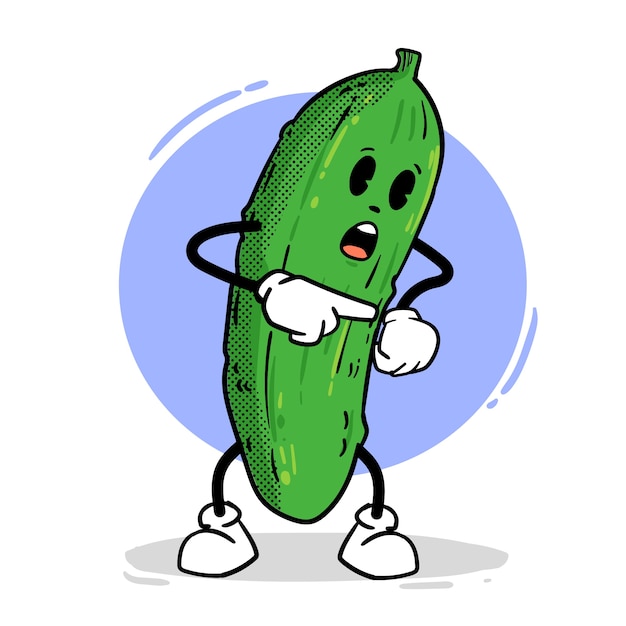 Ilustração de desenho animado de picles desenhada à mão