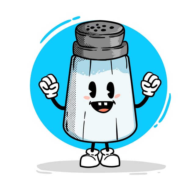 Ilustração de desenho animado de sal desenhada à mão