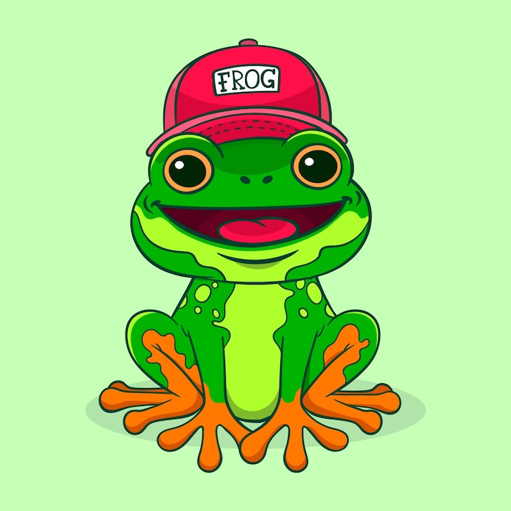 Vetor grátis ilustração de desenho animado de sapo desenhada à mão