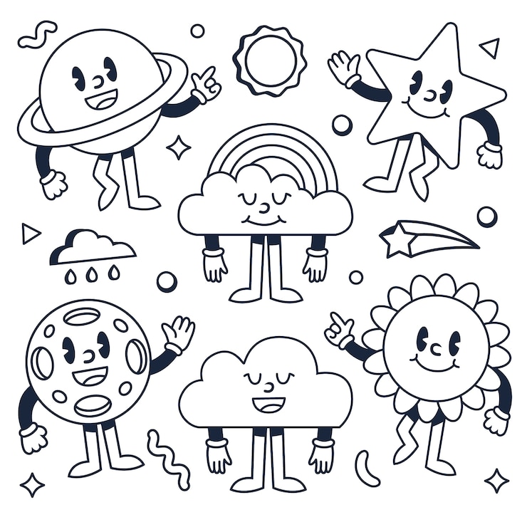 Vetor grátis ilustração de desenho animado retro desenhada à mão