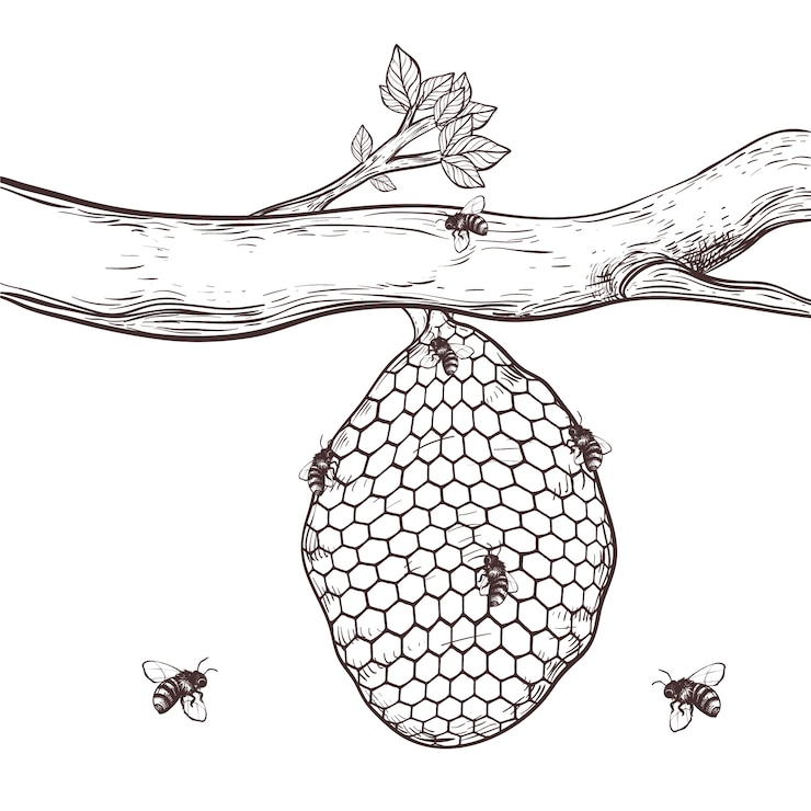 Vetor grátis ilustração de desenho de abelha desenhada de mão