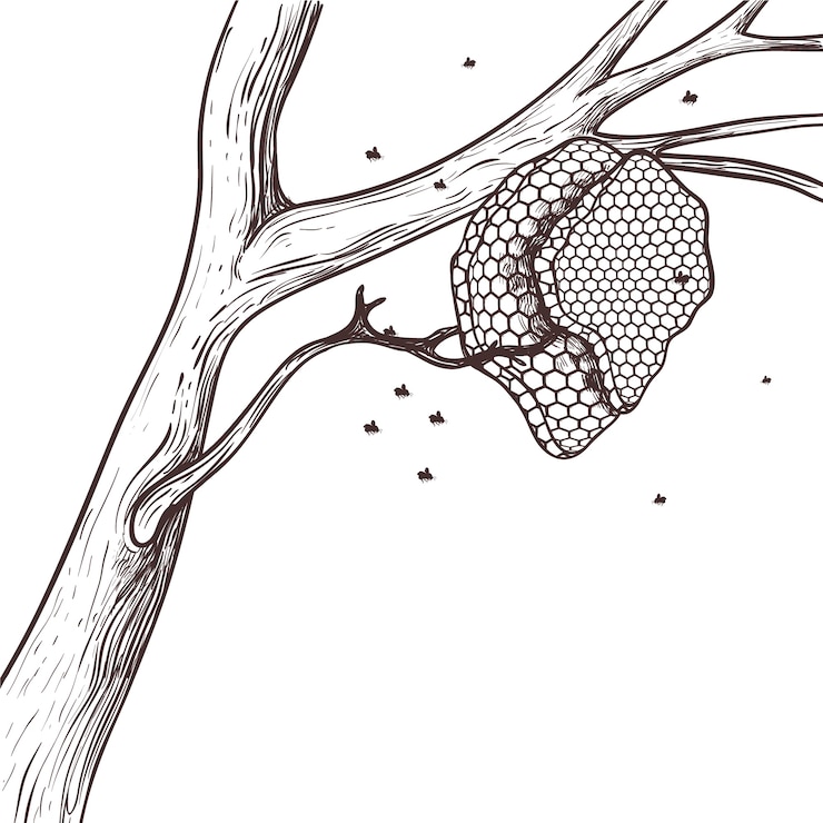 Vetor grátis ilustração de desenho de abelha desenhada de mão