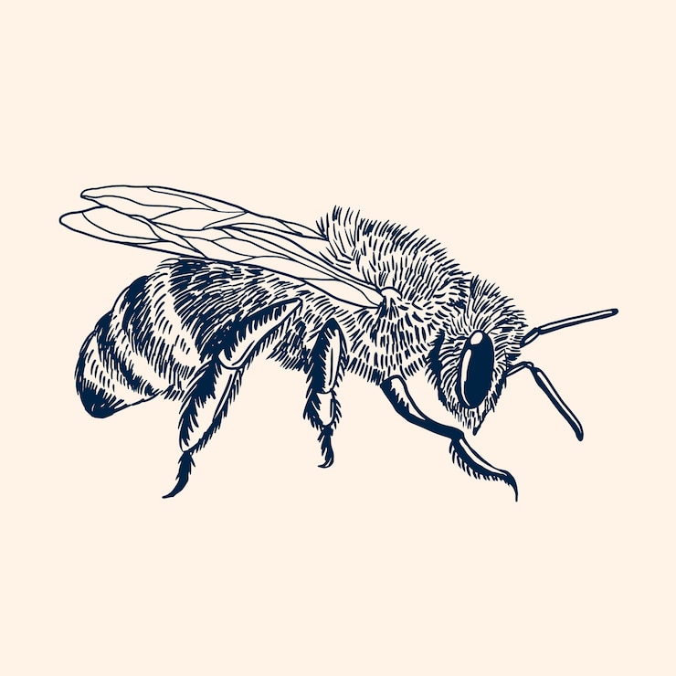 Vetor grátis ilustração de desenho de abelha desenhada de mão