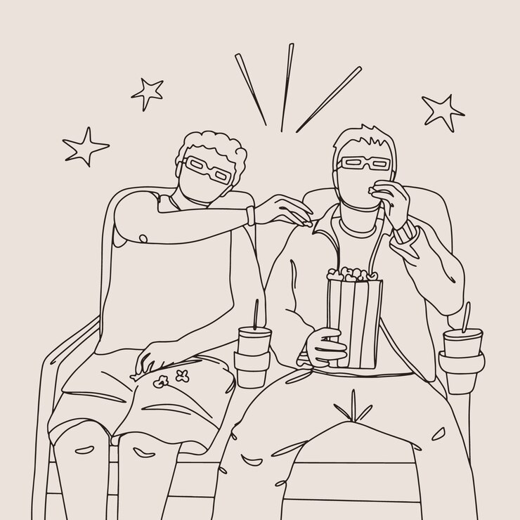 Vetor grátis ilustração de desenho de cinema desenhada à mão