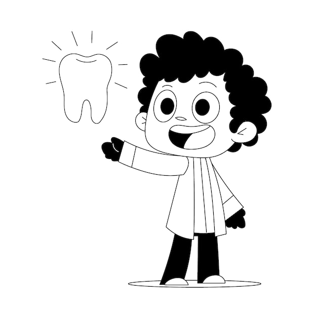 Vetor grátis ilustração de desenho de dentista desenhada à mão