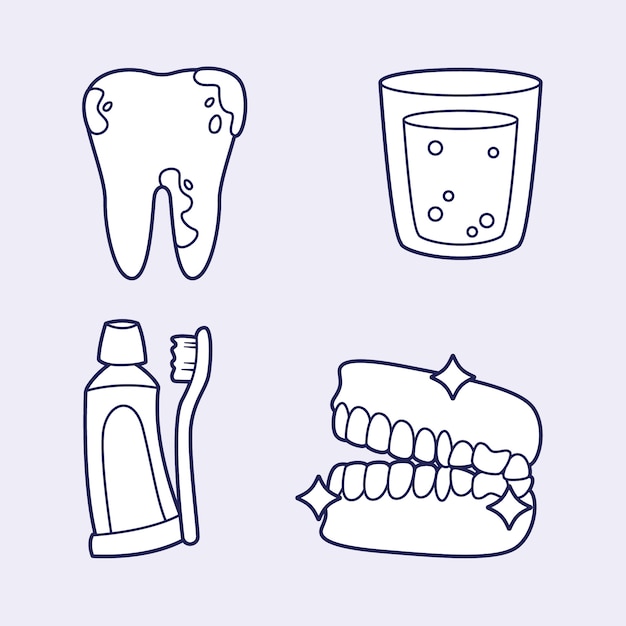 Vetor grátis ilustração de desenho de dentista desenhada à mão