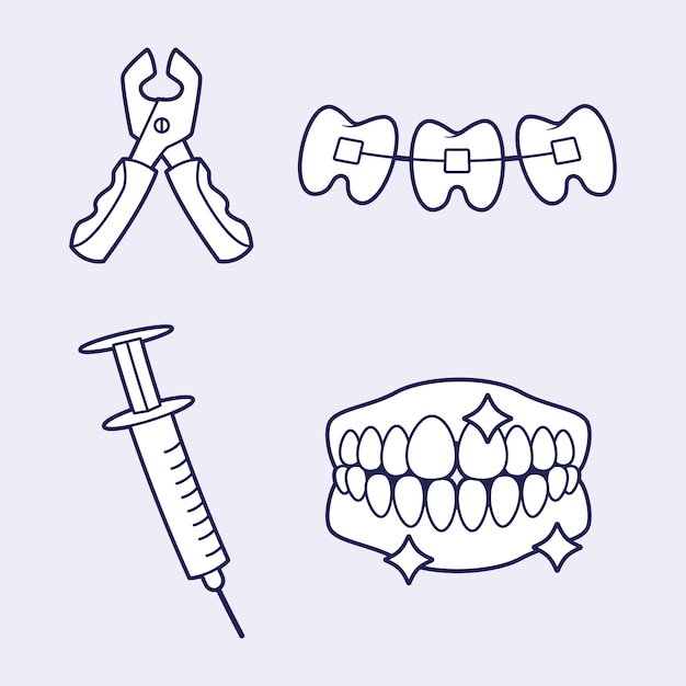 Ilustração de desenho de dentista desenhada à mão