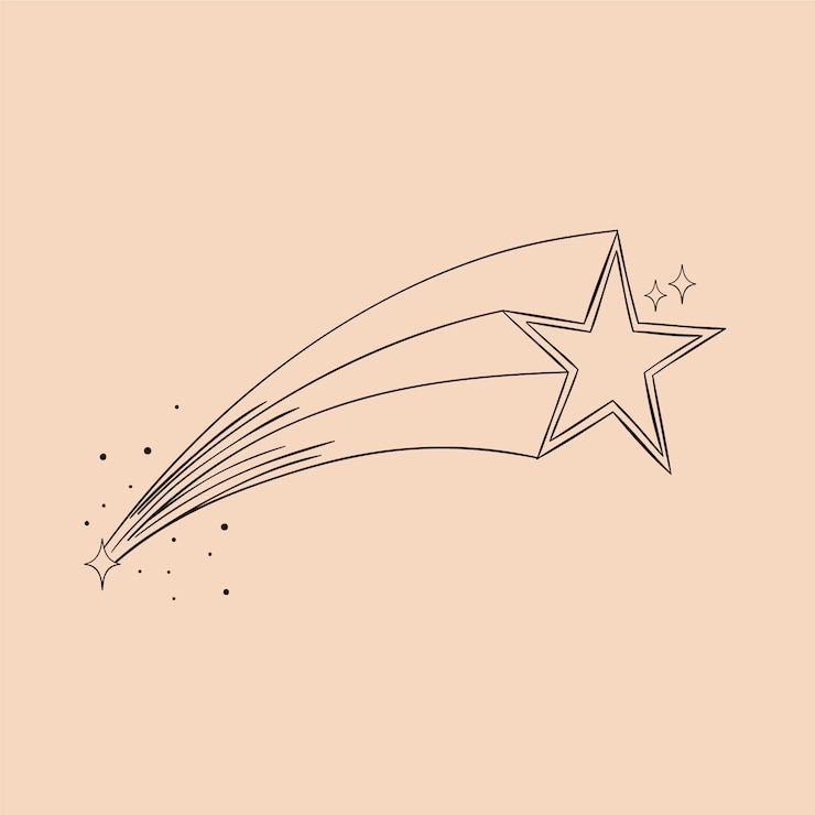 Vetor grátis ilustração de desenho de estrela cadente