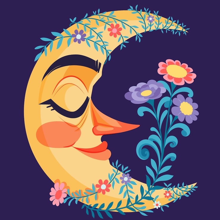 Vetor grátis ilustração de desenho de lua crescente desenhada à mão
