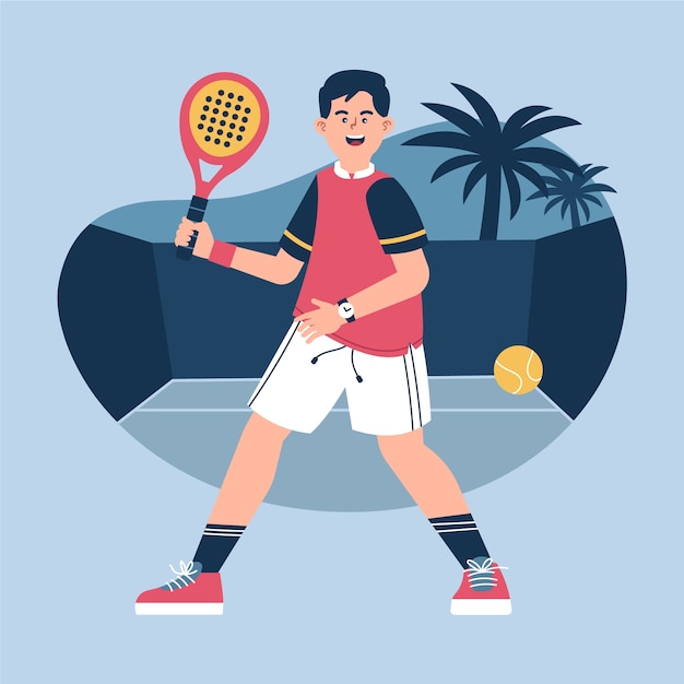 Ilustração de desenho de pessoa jogando padel