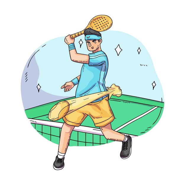 Ilustração de desenho de pessoa jogando padel