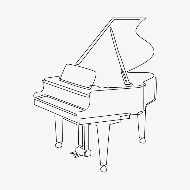 Vetor grátis ilustração de desenho de piano desenhado à mão
