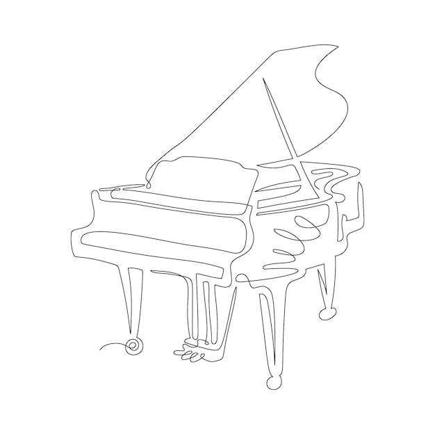 Vetor grátis ilustração de desenho de piano desenhado à mão