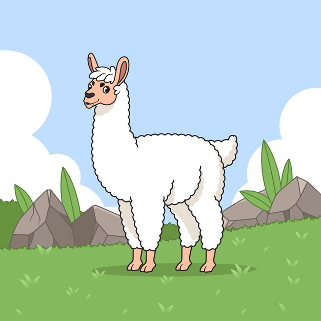 Vetores de Llamas Ou Alpacas Coloridos Bonitos Do Estilo Dos Desenhos  Animados Com O Poncho Com Cacto E Jogo Mexicano Da Ilustração Do Abanador  Do Rumba e mais imagens de Sticker 