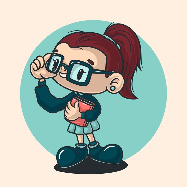 Vetor grátis ilustração de desenhos animados de nerds desenhada à mão.