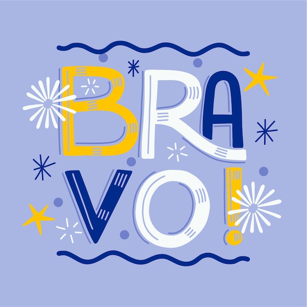 Ilustração de design de letras bravo