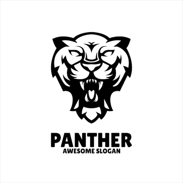 Ilustração de design de logotipo de mascote simples de pantera