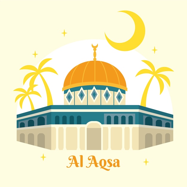 Vetor grátis ilustração de design plano al aqsa