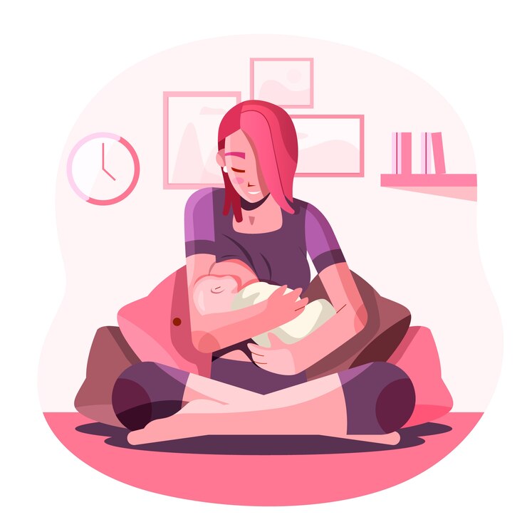 Vetor grátis ilustração de design plano de leite materno