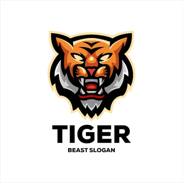 Ilustração de desin do logotipo do mascote do esporte tigre