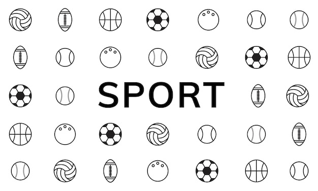 Vetor grátis ilustração, de, desporto, bolas