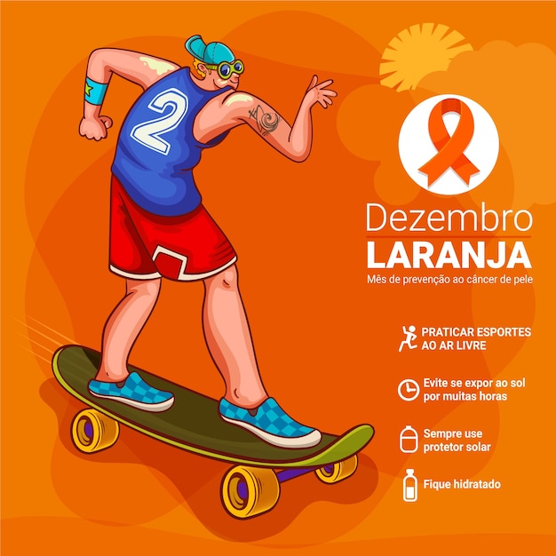 Ilustração de dezembro laranja desenhada à mão