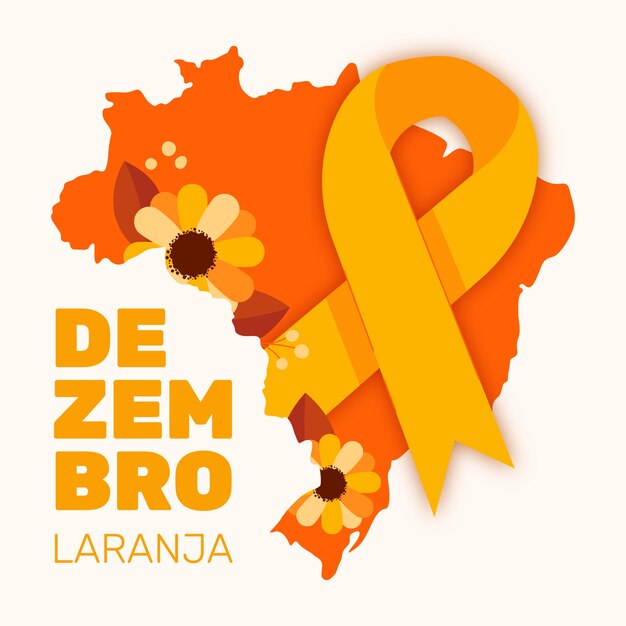 Ilustração de dezembro laranja desenhada à mão