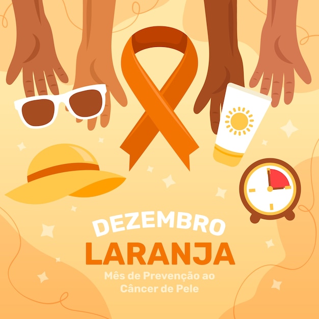 Ilustração de dezembro laranja desenhada à mão