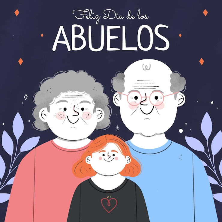 Vetor grátis ilustração de dia de los abuelos desenhada à mão com os avós