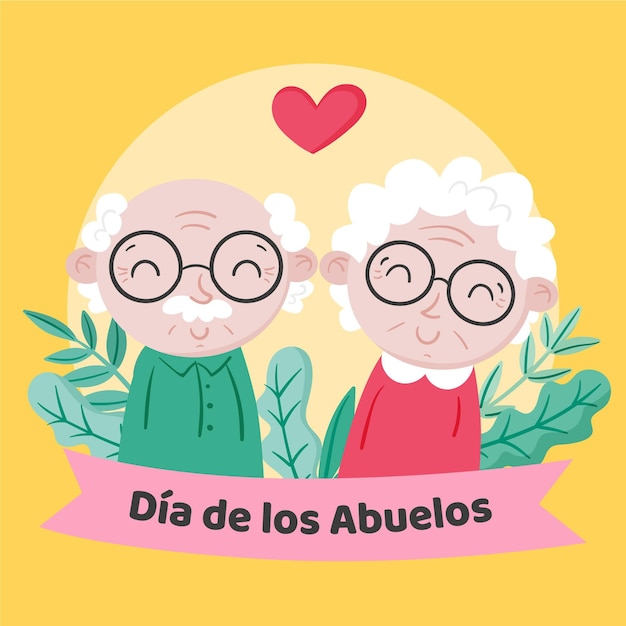 Ilustração de dia de los abuelos desenhada à mão