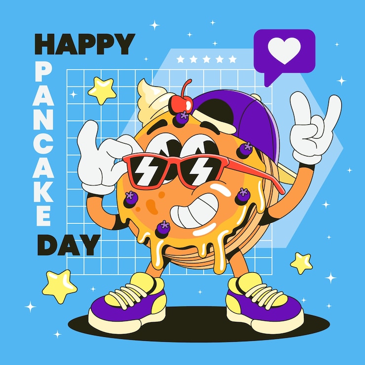 Vetor grátis ilustração de dia de panqueca plana
