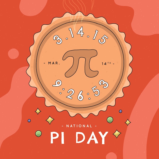 Ilustração de dia de pi desenhado à mão